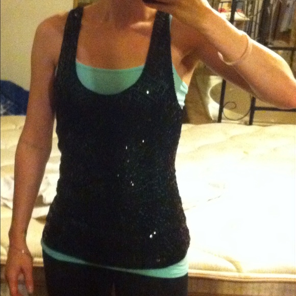 #bcbg hand crochet, rare sequin top