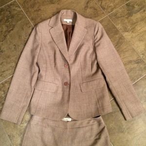 Ann Taylor brown suit -jacket and slacks