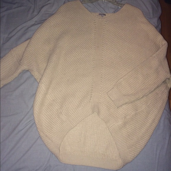 Oversized high-low knit dolman sweater.