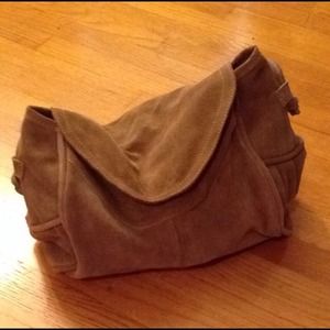 Brown suede handbag