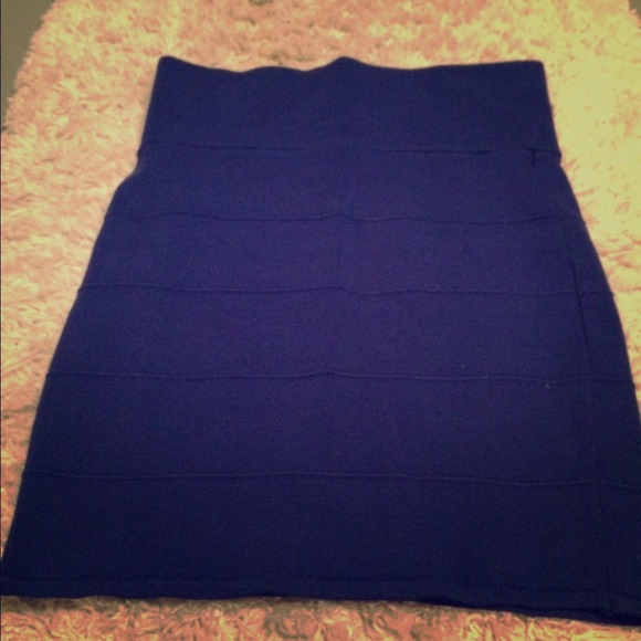 Electric Blue Tube Skirt (mid thigh) Large