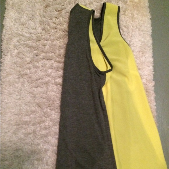 Hi-lowKardashian Kollection Tank Neon Yellow/grey - Picture 3 of 4