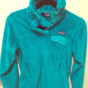 Teal patagonia women's fleece pullover
