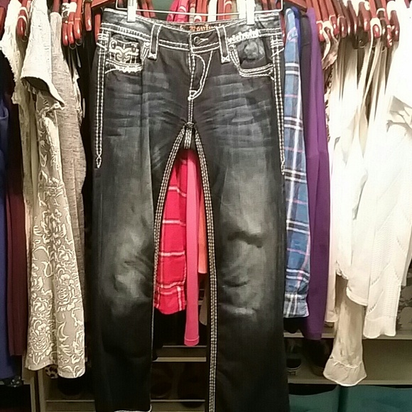 Dark wash rock revival Serena boot cut size 28