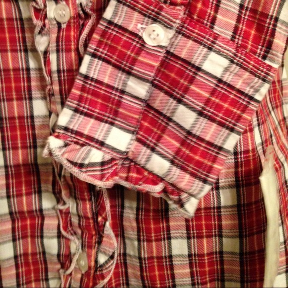 2x HP BOHO Style PLAID HANNAH Blouse SMALL _ NEW - Picture 4 of 4