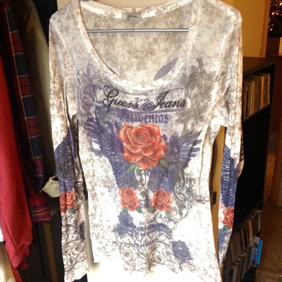 Guess Burnout Long Sleeved Top