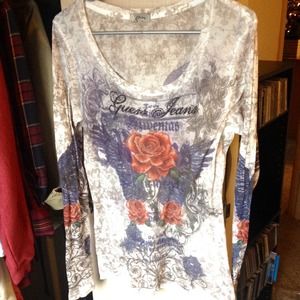 Guess Burnout Long Sleeved Top