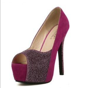 5" Velvet Color Block Open Toe Pumps