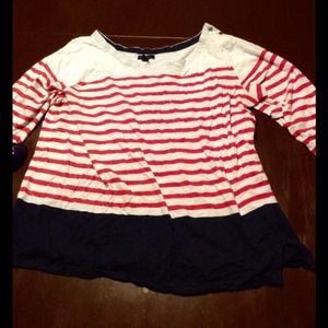 Stripped pink and navy top