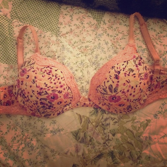 Flowery peach Bra