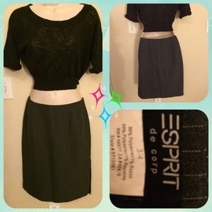 Esprit Pinstripe Pencil Skirt