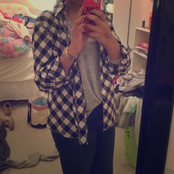 black and white flannel