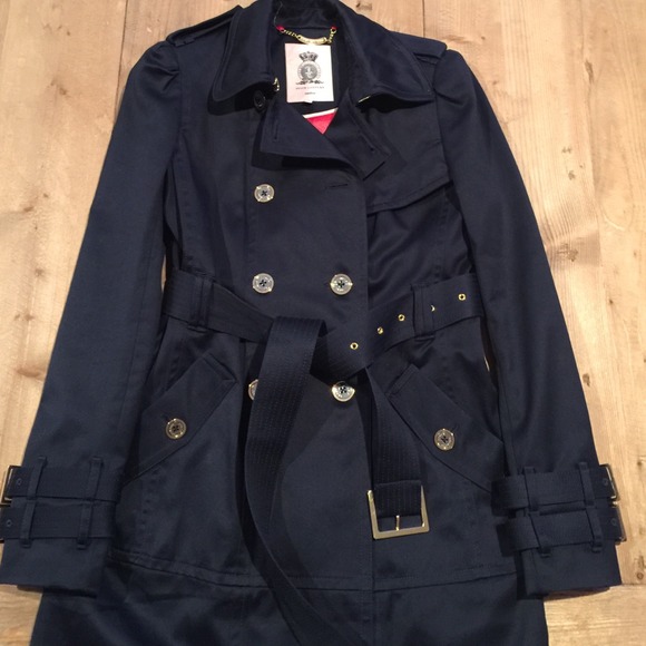 Classic trench -- Juicy Couture navy trench coat