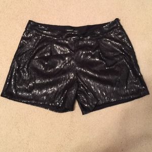 Express Black Sequin Shorts
