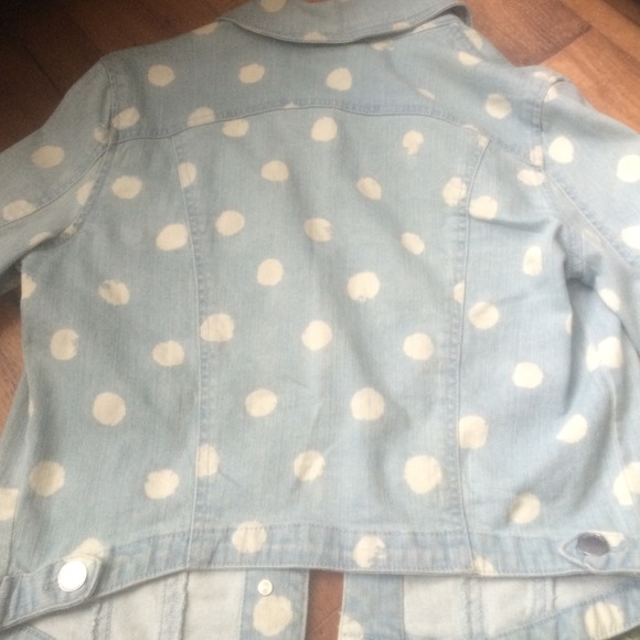 Material Girl Polka Dot Denim Jacket - SZ S - Picture 5 of 5