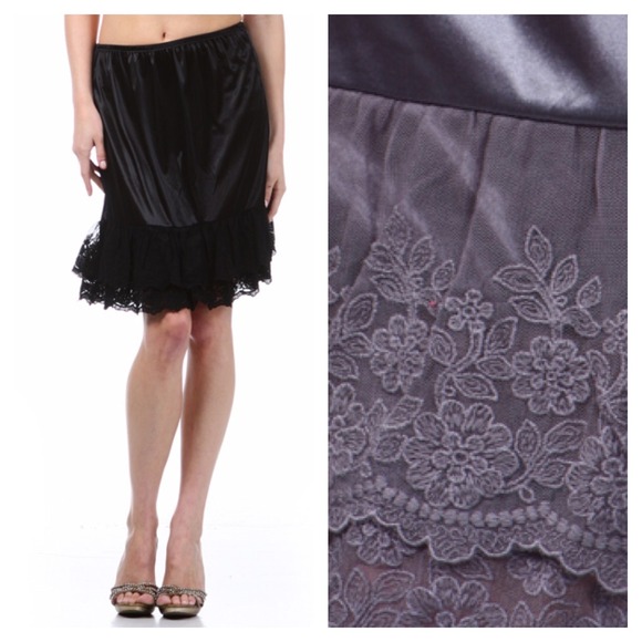 SOLD OUT Black Double Ruffle Lace Skirt Extender - Picture 1 of 1