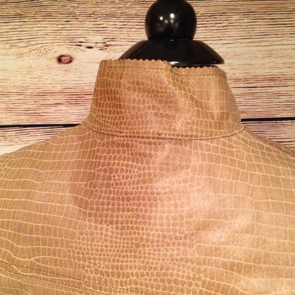 Hugo Buscati Exotic Leather Jacket Blazer Tan XS - Picture 3 of 4