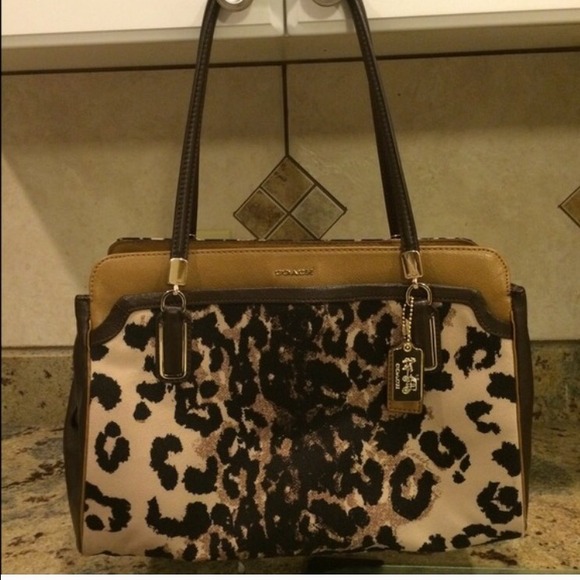 Coach Madison Kimberly ocelot leopard print bag