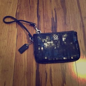 Authentic Coach sequin wristlet