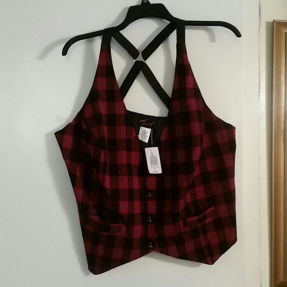 Torrid plaid vest. OFFERS BEING TAKEN.