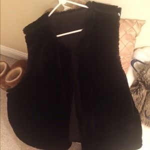 Black fur vest
