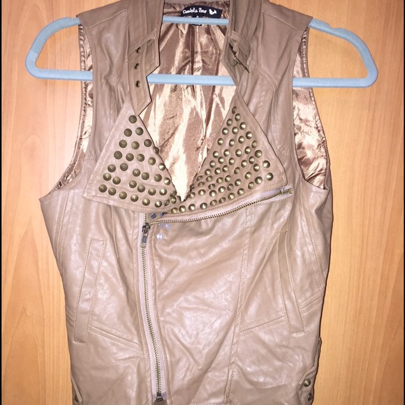 Pleather studded vest
