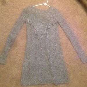 Grey, black, white marbles sweater dress