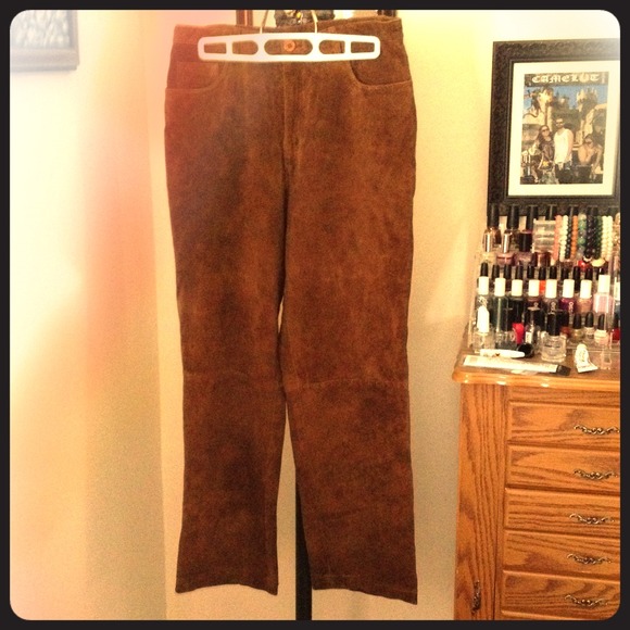 GORGEOUS Brandon Thomas size 8 brown suede pants🏇