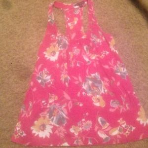 Tank top floral pattern. Red