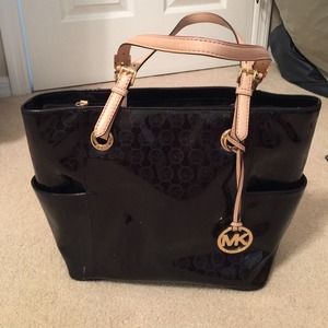Black glossy Michael Kors purse