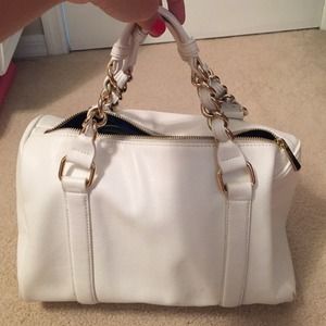 White and gold Express barrel bag