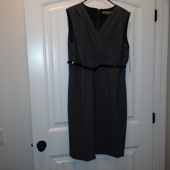 New  gray , black tweed  dress