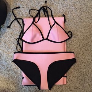 California coral neoprene swim suit from triangl