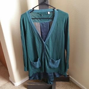 Anthropologie Knitted & Knotted Green Cardigan