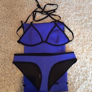 Malibu blue neoprene swim suit from triangl