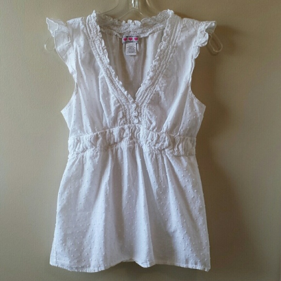 White ruffle tank