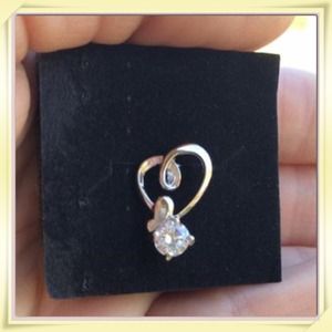 Sterling Silver/CZ Heart Necklace