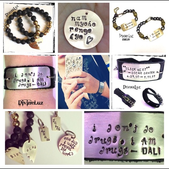 Hand stamped jewelry.