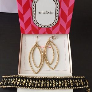 Stella & Dot braclett and earrings