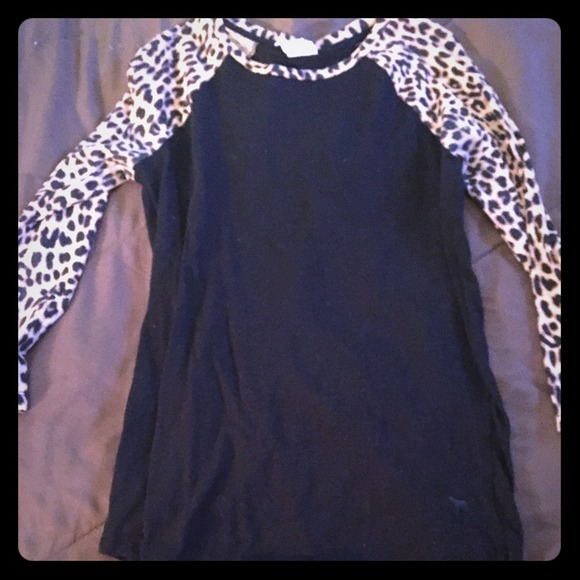 Black & cheetah print Victoria secret shirt