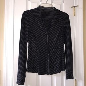 Express long Sleeve Top Black Stripe Medium