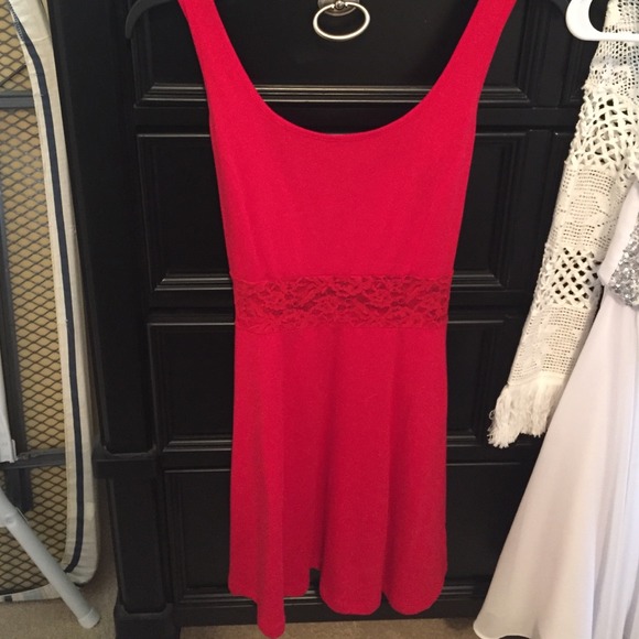 Red lace dress