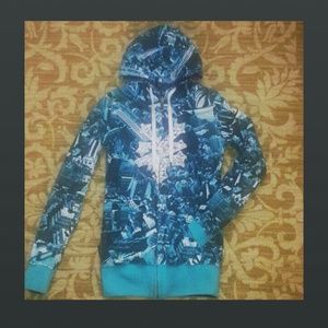 awesome.dark teal zooyork reversible zip up