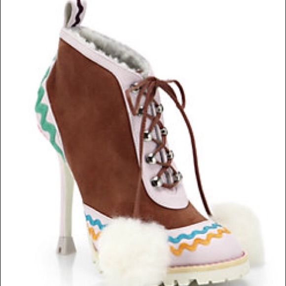 Sophia Webster Shoes - Sophia Webster Katy Pom-Pom Suede &Leather Booties
