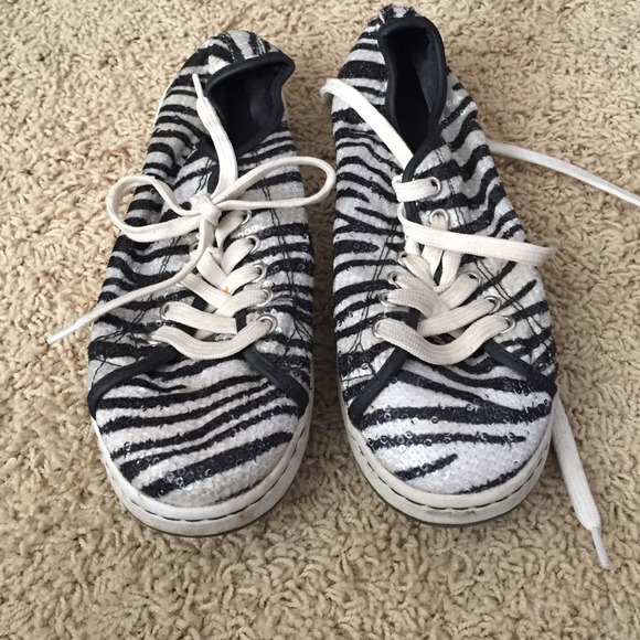 Sequined zebra sneakers