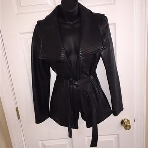 ️SOLD 💋 Jones New York Long Black Leather Jacket