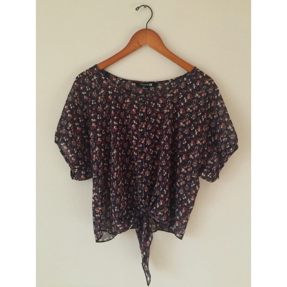 Floral Top with Tie