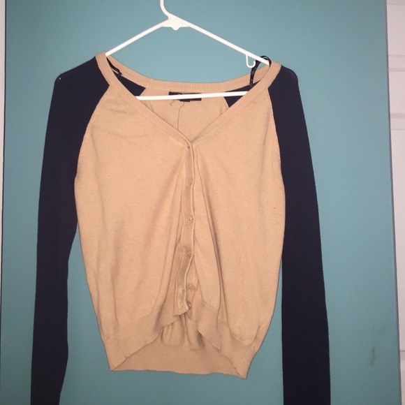 Forever 22, Tan/peach, and navy sleeved cardigan