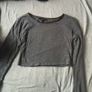 Forever 21, grey long sleeve crop top