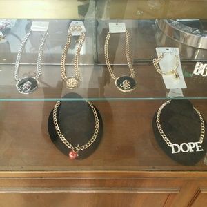 Variety of necklaces and earrings